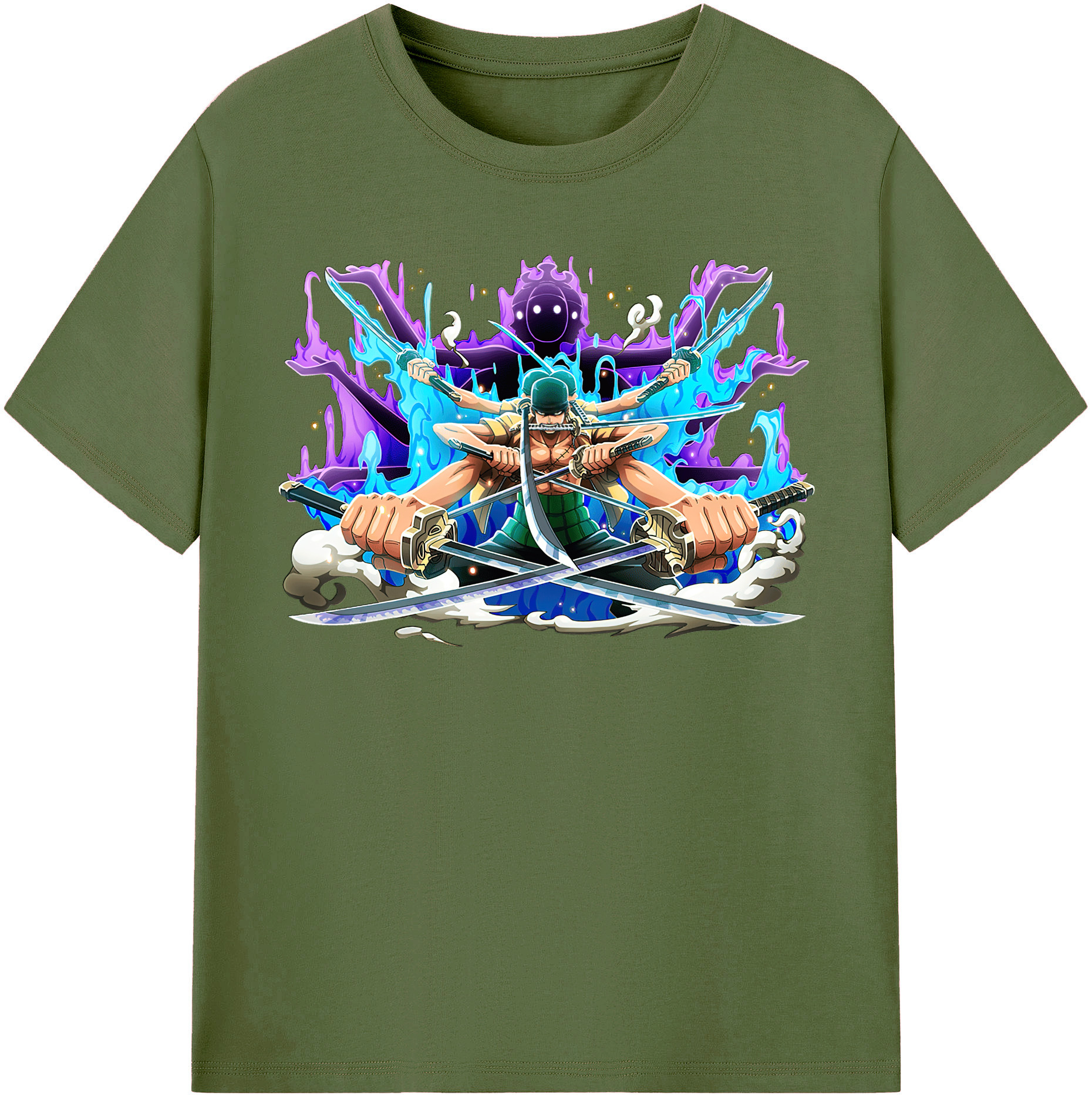 ワンピース ロロノア・ゾロ ONE PIECE Roronoa Zoro 綿100％半袖Tシャツ（フロントプリント）